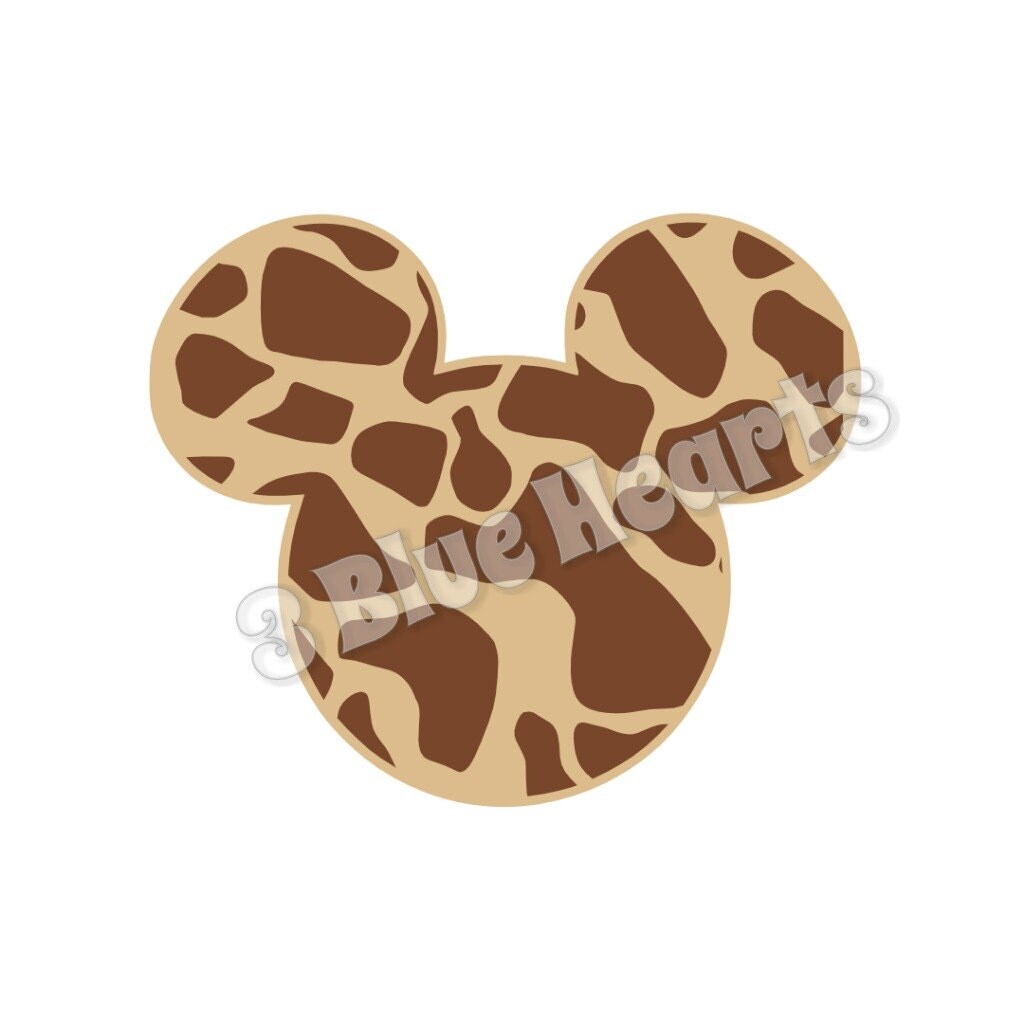 Download Giraffe Mickey Head SVG dxf Studio Animal Print Mickey Head