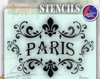 Mylar Furniture Stencil, French Vintage Stencil, Artist Stencil, Cake Stencil, Furniture Decoration, Wall Stencil, Cushion Stencil. Paris.