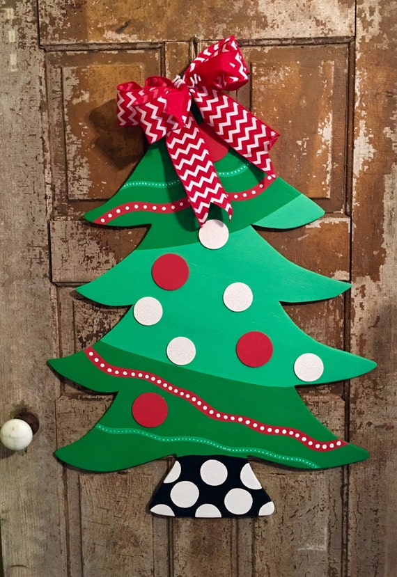 Whimsical Christmas Tree Door Hanger Christmas Decor