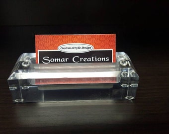 Rectangle Acrylic Desk Business Card Holder, Lucite Desk Business Card Stand, Office Gift Ideas, Office accessories