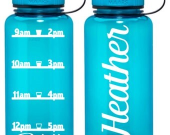 Hourly Water Bottle Water Bottle with Hourly by VinylChicBoutique