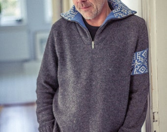 SALE! % ! Sweater, half-Zip Sweater - UNISEX