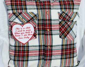 Custom shirt pillow, In Loving Memory, Memory Pillow, Grief Pillow, In Memory of Dad, Bereavement gift, Grief Gift, Fathers Day Gifts