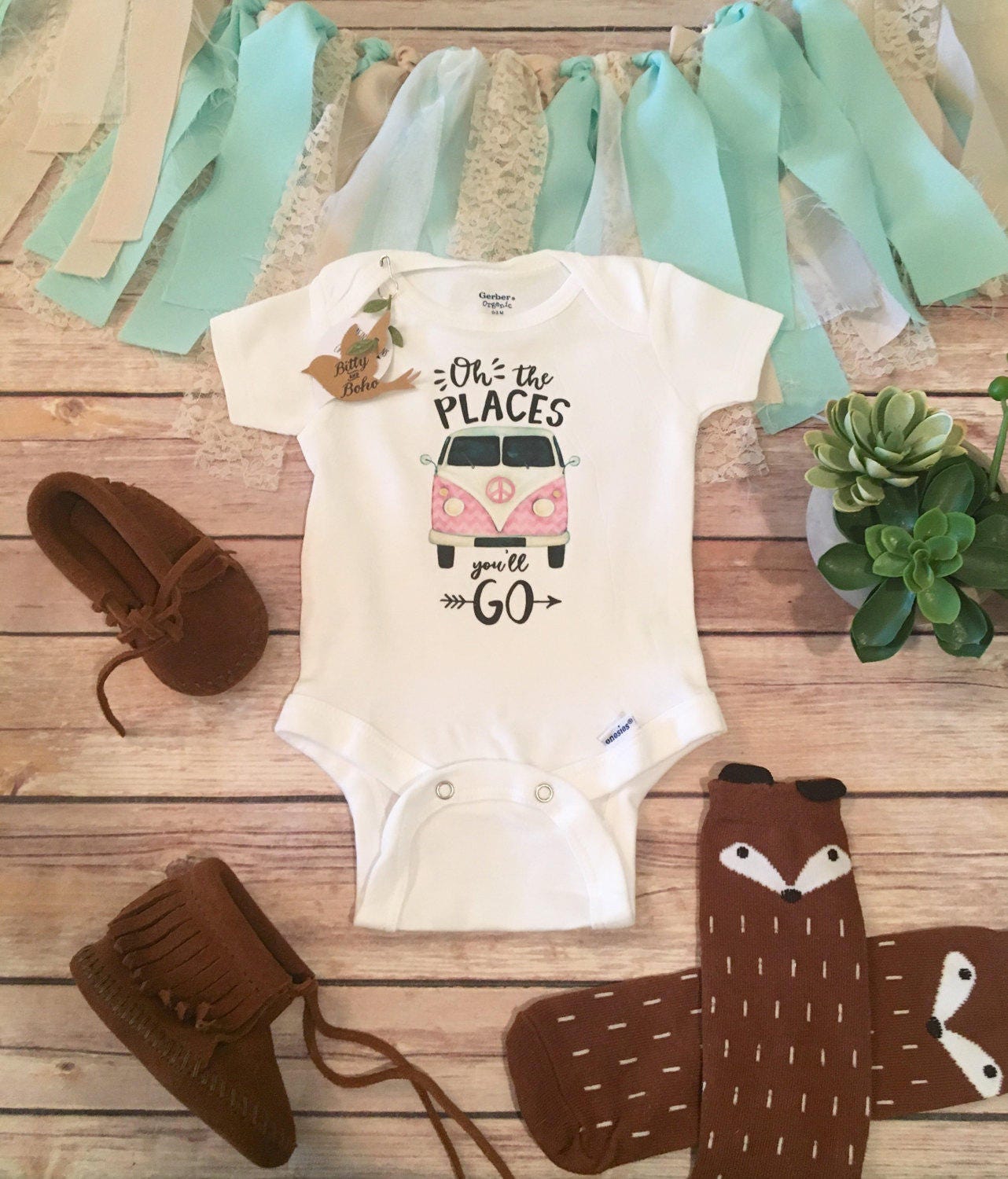 Oh The Places You'll Go Onesie® Hippie Baby Clothes Baby