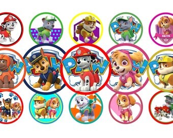 Paw Patrol Bottle Cap Images 1 INCH Round Images Paw Patrol 1 inch Paw Patrol image Printable Paw Patrol round images Paw Patrol 1 inch