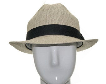 UNIQUE PACKABLE Fedora straw Hat Stingy Brim