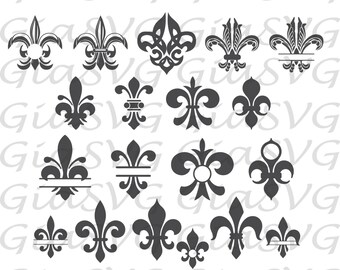 Fleur De Lis SVG, fleur de lis monogram, fleur de lis clipart svg, ready to cut files for Cricut, Silhouette etc, also in png, eps & DXF