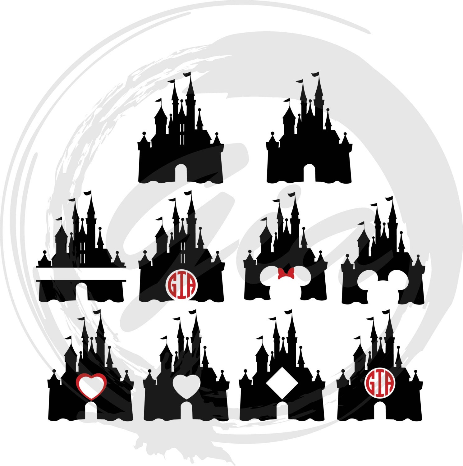 Download Disney Castle Monogram & Clipart SVG, princess castle svg ...