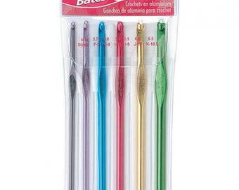 Silvalume Aluminum Crochet Hook Set Sizes F5 To K10.5