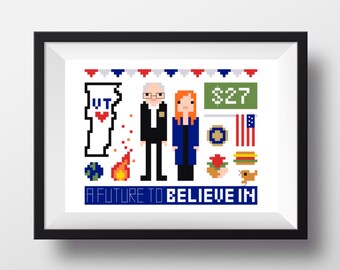 Bernie Sanders Cross Stitch