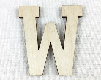 Wood Letter or Number Cut Out Athletic Block, Unfinished Wood Letters, DIY Craft Supply, Many Size Options, All Letters & Numbers Available