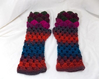 Dragon Scale Gloves ,Crocodile Fingerless Gloves,Dragon Scale Fingerless Gloves
