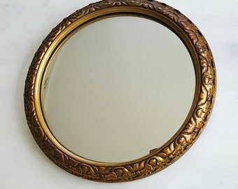 Vintage Convex Mirror//Fish Eye Mirror//Ornate Gilt Frame
