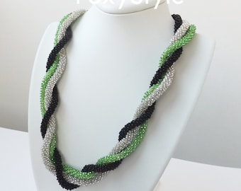 green black white necklace modern necklace gift for birthday gift for women mother jewelry everyday necklace gift for sister beaded necklace