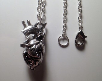 Anatomical Heart Necklace + Length variable + silver plated