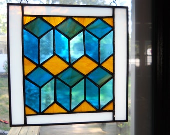 Tumbling blocks quilt pattern