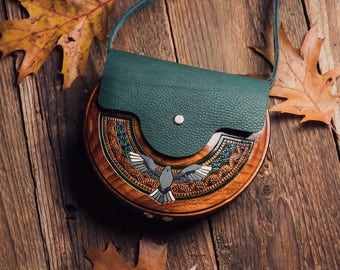 Brown Wooden Bag - Wood shoulder handbag - handbag - ethnic bag - Woman handbag - Birthday gift - Messenger Bag - Crossbody bag - Ladies Bag