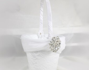 Flower Girl Basket, Flower Girl, Wedding Basket, White Wedding, Flower girl,