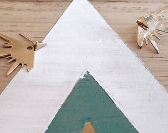 Boucles d'oreilles Triangle Etoile | doré et argenté | Joli bijou rock | New 2017 | Cadeau mignon pour elle | Idée anniversaire pour femme