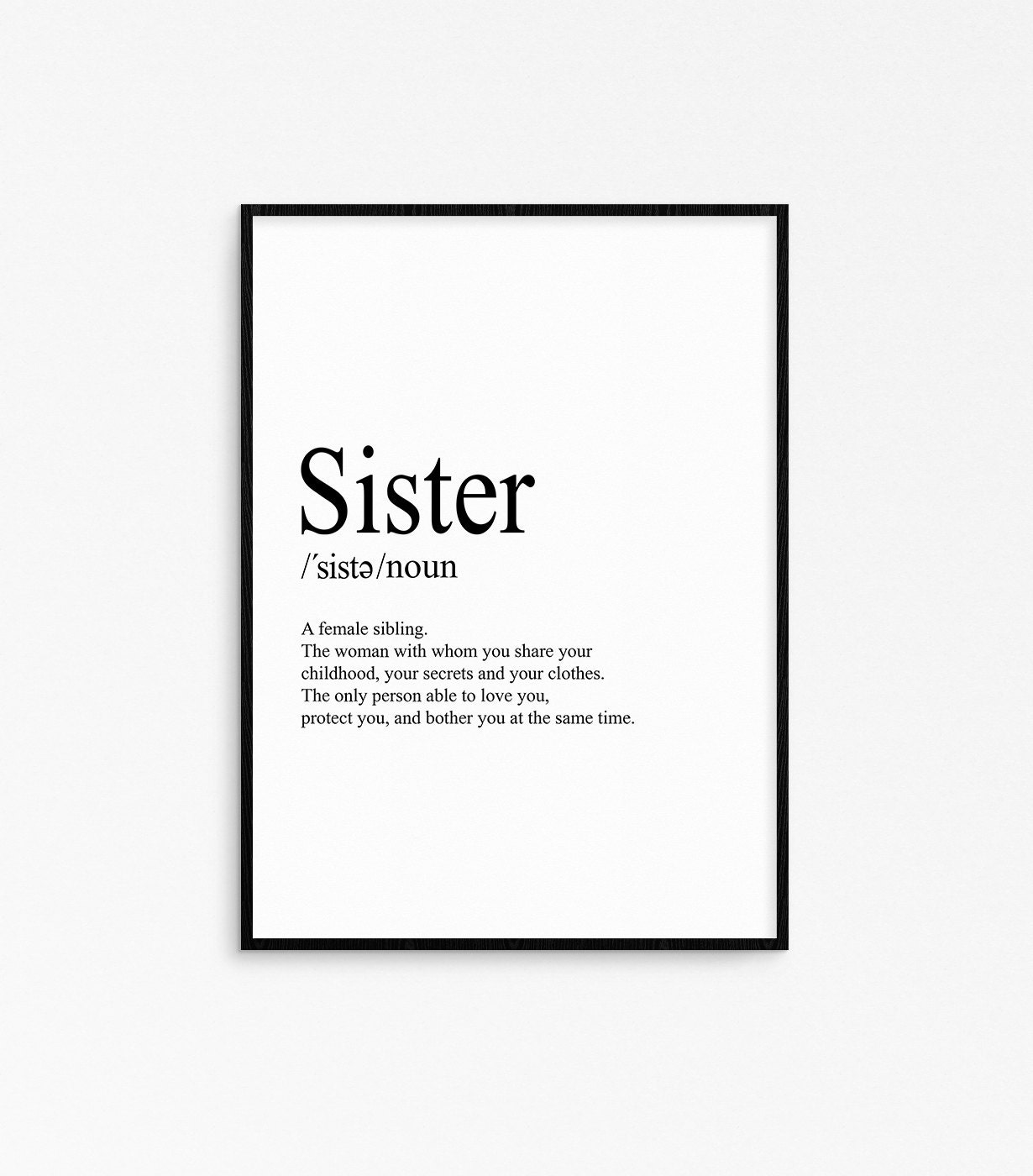 Sister definition. Funny quote. Motivational printable