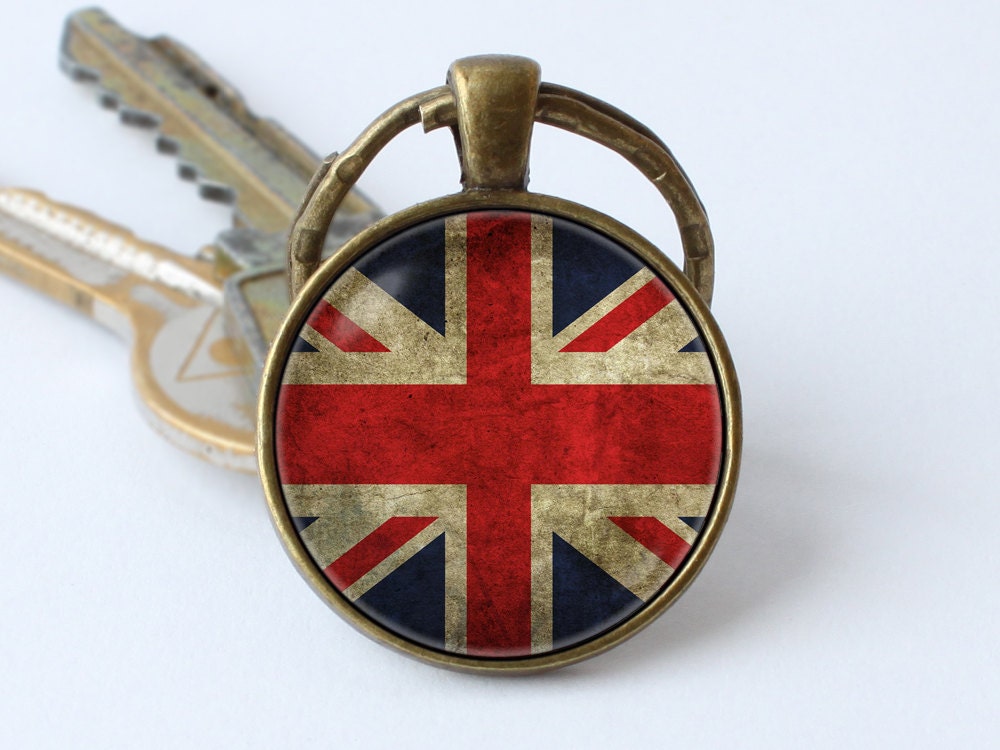 UK flag keychain Union Jack key ring British flag jewelry Flag