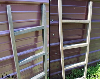 3' Rustic Wooden Blanket Ladder, Towel Hanger, Pot Rack, Laundry Rack, Display Ladder