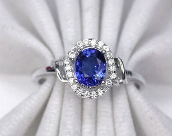 Wedding ring blue sapphire ring silver sterling 925
