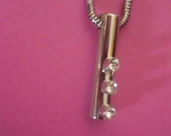 Silver tube necklace