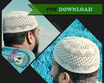 PDF PATTERN Triangle Filet Kufi Topee Topi Prayer Cap Islamic Muslim