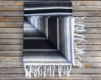 SALE* Mexican Blanket Serape - Black and white
