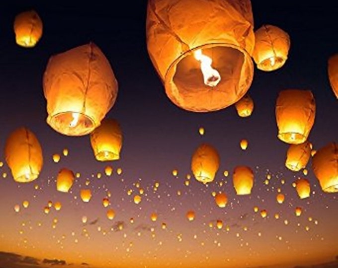 10%OFF 10 Flying Chinese fire resistant paper Lanterns