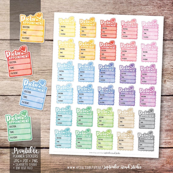 Doctor Appointment Printable Planner Stickers Doctor Planner