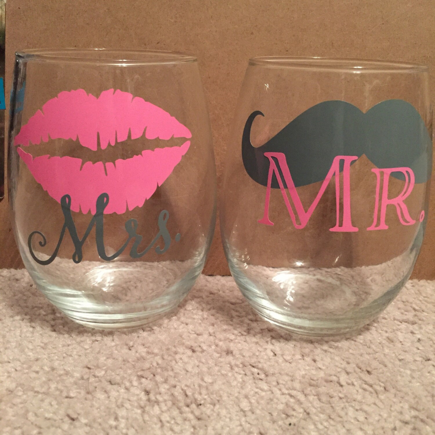 Mr And Mrs Glass Set Wine Glass Set Wedding Favors Mr