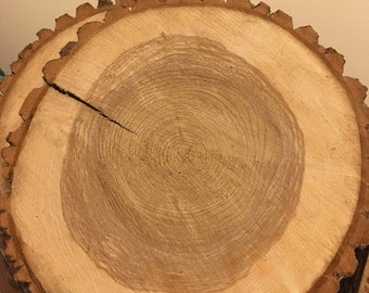 Wood slices for centrepieces Round wood slices 12" diameter approx 1" thick
