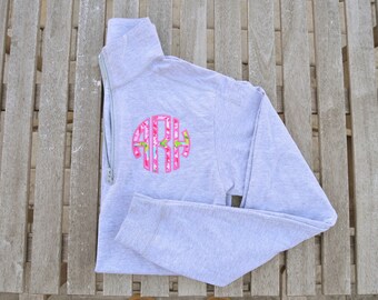 Monogrammed Quarter Zip Lightweight Pullover, Monogram Pullover, Monogram Quarter Zip, Lightweight pullover, Monogram jacket