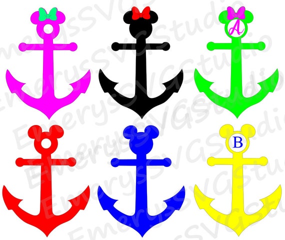 Download SVG DXF File for Mickey and Minnie Anchors