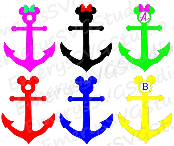 Download SVG DXF File for Mickey and Minnie Anchors