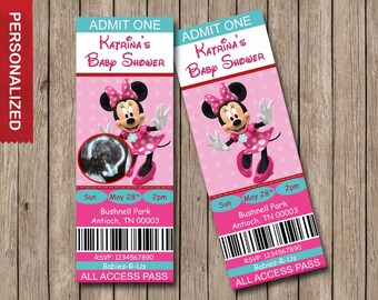 Minnie Mouse Baby Shower Invitation, Minnie Baby Shower Invitation, Baby Shower Invitation. Digital (print it yourself)