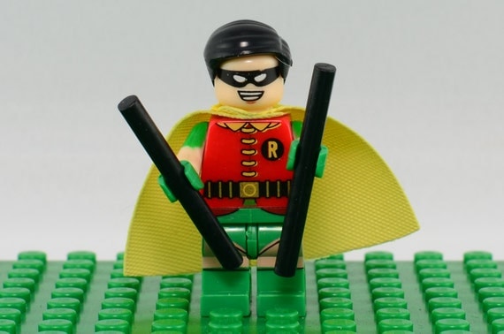 Robin Custom minifigure (Lego Compatible) DC Comics Batman Sidekick Superhero Dick Grayson Young Justice Teen Titans Nightwing Christmas #4