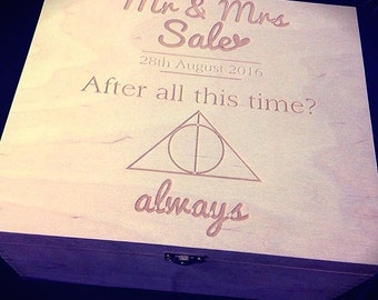 Wedding memory box / Harry potter / Keepsake memory box / Bride and groom gift / Wooden keepsake box / personalised box / Wedding