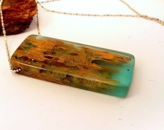 Resin necklace epoxy resin jewelry wood and resin necklace reclaimed wood necklace wood and resin jewelry resin pendant womens gift