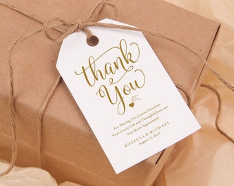 Gold Thank You Tag, Gift Tags, Wedding Thank You Tags, Wedding Favor, Thank You Printable, Favor Tag, DiY Kraft Printable tags, WPC_179