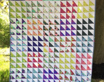 Colorful Half Square Triangle Quilt (Tula Pink)
