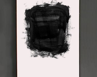 Simple Abstract Painting - Minimalist Painting - Expressionist Black and White Wall Art - digital printable product - home decor - B&W print