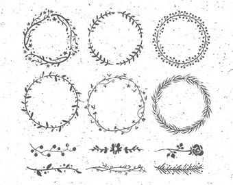 Circle monogram frames svg Flower Monogram svg Leaf circle monogram frame svg Rose svg Leaf wreath svg Vintage circle frame clipart boho