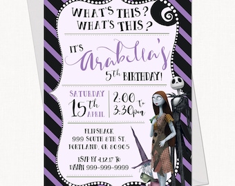 Nightmare Before Christmas Birthday Invitation // Kid Birthday Invitation - Printable Template