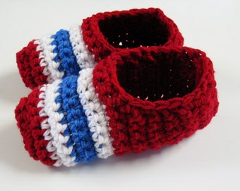PATRON PDF No 1 Pantoufles crochet Canadiens de Montréal, Habs, enfant, homme, femme, français, anglais, 3petitesmailles, chaussons, adulte