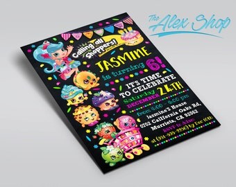 Shopkins Birthday, Shopkins Birthday invitation, Shopkins birthday, Shopkins inivtation, Shopkins party, birthday invitation