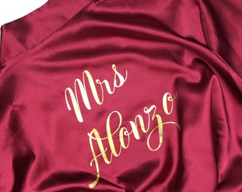 Personalized Bridesmaid satin robes, weddind robes, bride robe, bridal robes, wedding gifts, bridesmaid gifts, monogram robes, matching robe