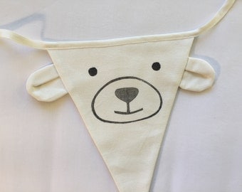 fabric banner, fabric bunting, fabric garland, fabric flags, animal banner, animal, polar bear, party supply